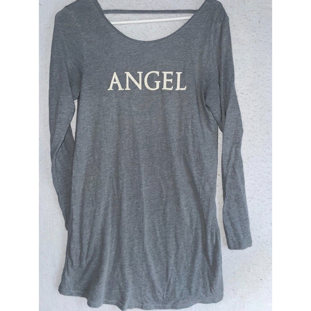 Victoria Secret night gown sleepshirt XS pj women's Long sleeve Open back ANGEL